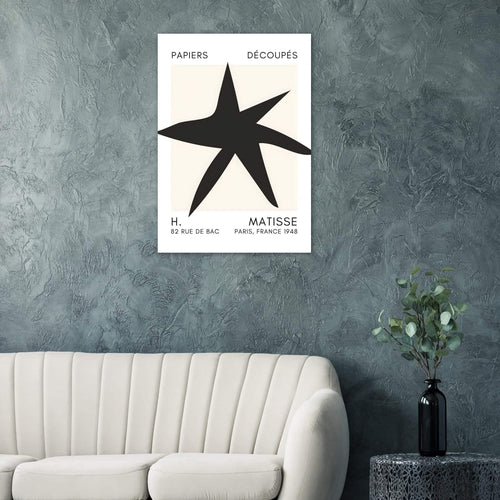 Artfulprints  Matisse – Star of the sea black   poster A4 21x29.7 cm - vtwonen shop