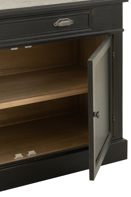 J-Line bibliotheekkast + Ladder - hout - zwart/naturel - vtwonen shop