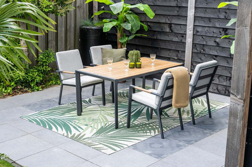 Felini dining fauteuil - carbon black -  valley sand - light teaklook - vtwonen shop