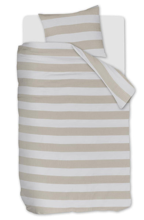 Riviera Maison dekbedovertrek Striped - 140x200/220 cm - zand - vtwonen shop