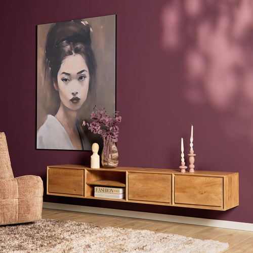 Starfurn Tv-meubel Ambiance - Zwevend - Naturel Hout - 200x35x30cm