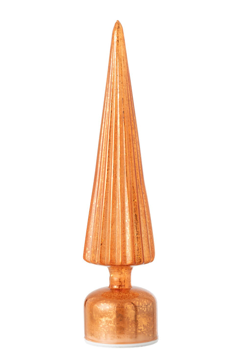 J-Line decoratie Boom Draaiend Gekraakt - glas - oranje - large
