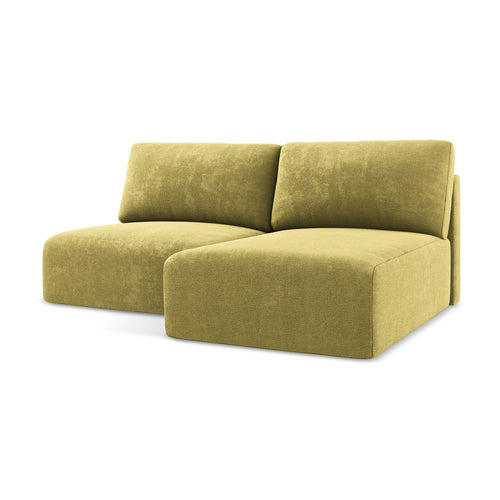 LaMiaSofa hoekbank rechts Ostia - chenille stof - limoengroen - 210x149x79