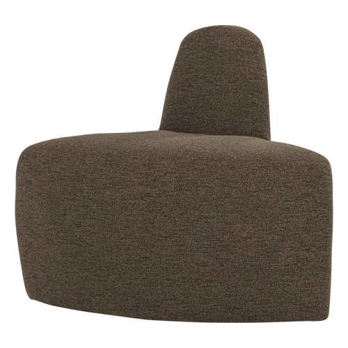 WOOOD eetbank hoek rond rugleuning Mojo Base - Bouclé - Bruin - 83x76x76