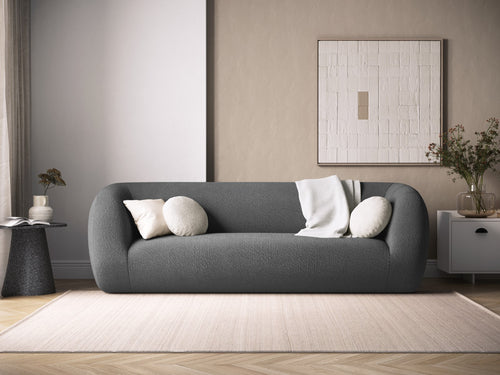 Cosmopolitan Design Bank Essen 3-zits, boucle, donkergrijs - 95x230x86cm