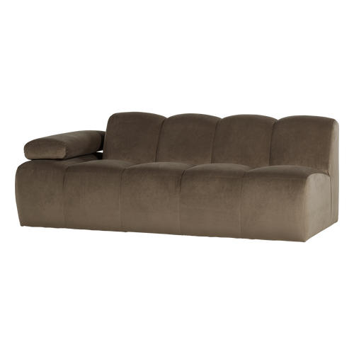 WOOOD 2-zits bank arm links Mojo - Velvet - Taupe - 74x204x97