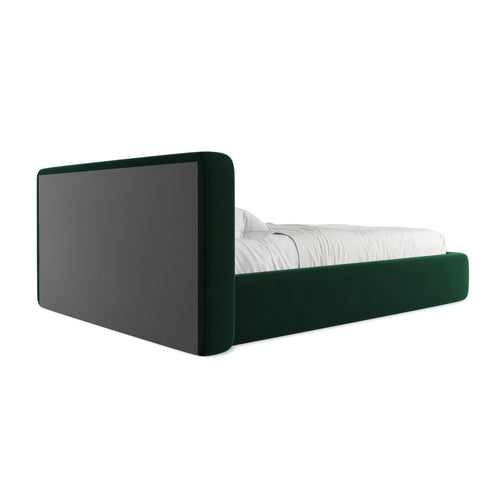 LaMiaSofa Bed met opbergruimte Firenze - velours - flessengroen - 180x225x82