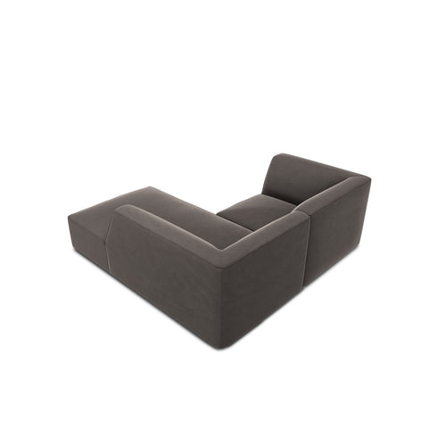 Cosmopolitan Design - Modulaire hoekbank rechts Siena 3-zits, flueel donkergrijs - 180x186x69cm