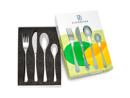 Zilverstad - Kindercouvert glad - 4 delig - RVS - vtwonen shop