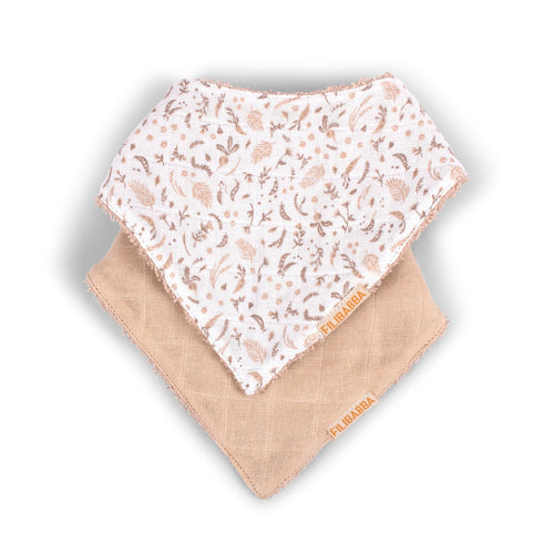 FiliBabba Slabbetje Bandana 2-pack 25 x 32 cm – Wit biologisch katoen