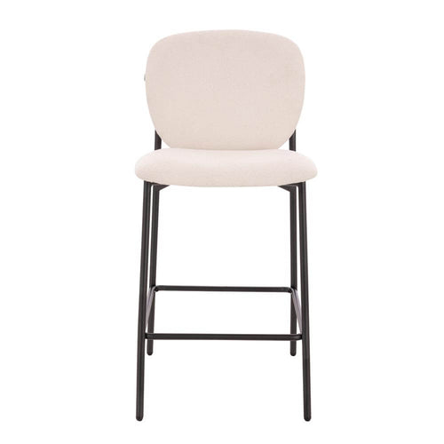 HOME DELUXE CELDA Bouclé Fluweel - Set van 1 Wit | Barstoelen - vtwonen shop