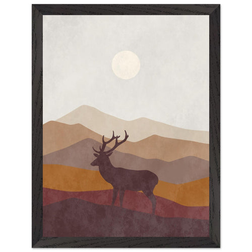 Artfulprints Poster met Lijst Boho – Highland calm   - 30x40 cm - Bruin