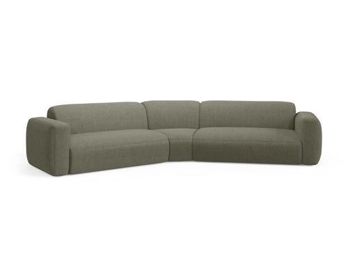 Cosmopolitan Design Symmetrische modulaire hoekbank Strino 3-zits, structurele stof donker olijfgroen - 210x344x78cm