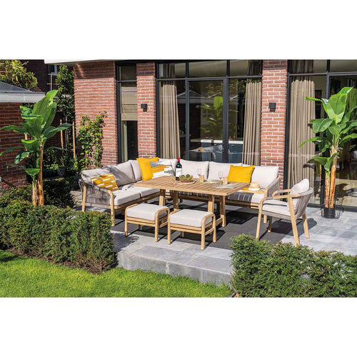 Garden Impressions lounge dining set Alora grey sand - 5-delig links