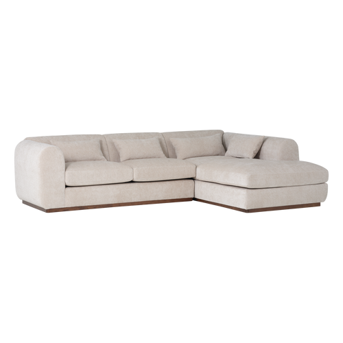 WOOOD hoekbank rechts Brenvo - Structure Velvet - Zand - 73x306x178