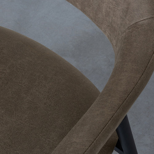 LABEL51 Eetkamerstoel Amaze - Bruin Stof - Zithoogte 50cm - Set van 2 - vtwonen shop