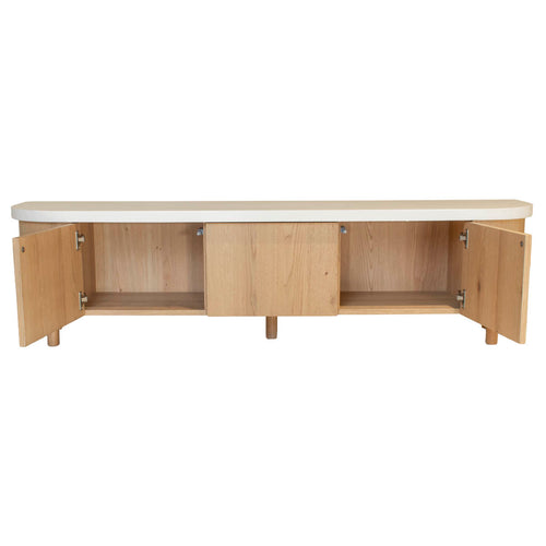 DÉJA Living Tv-meubel Toledo - Naturel Hout/Terrazzo - 180x40x35cm - vtwonen shop
