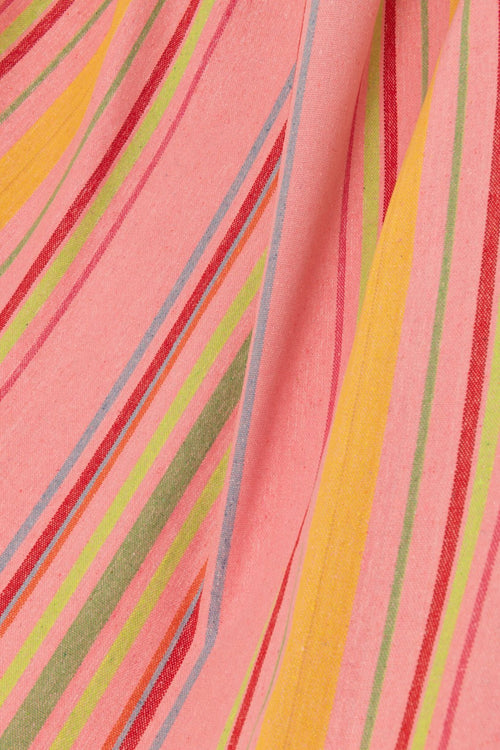 J-Line hangmat Strepen - katoen/polyester - roze/mix