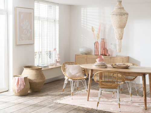 J-Line stoel Jaenne - rotin/metaal - naturel - 2 stuks - vtwonen shop