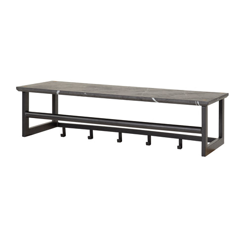 Giga Meubel Kapstok Roede - Zwart Metaal - 6 Haken - 80x30x24cm