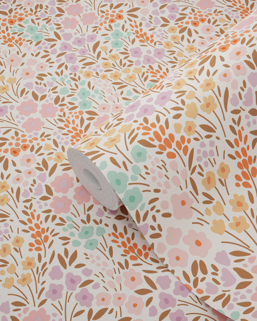 ESTAhome behang bloemetjes roze en blauw - 50 x 900 cm - 131579 - vtwonen shop