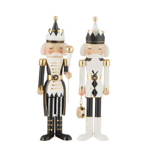 J-Line figuur Notenkraker - ijzer - zwart/wit - small - 2 stuks