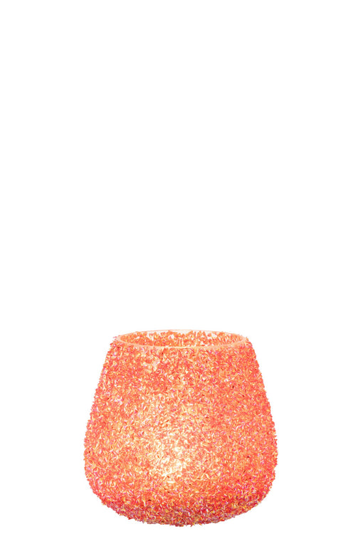 J-Line kaarshouder Kralen - glas - oranje - medium