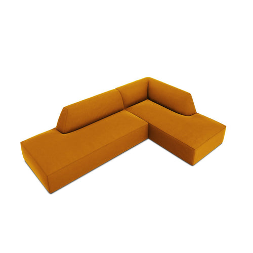 Cosmopolitan Design - Modulaire hoekbank rechts Siena 4-zits, flueel geel - 180x273x69cm