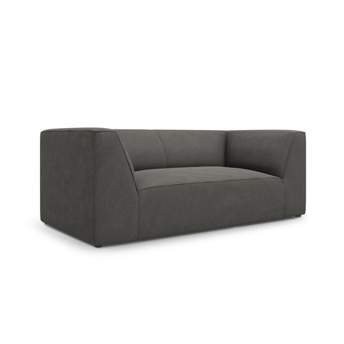 Cosmopolitan Design - Bank Siena 2-zits, ribfluwelen donkergrijs - 92x174x69cm