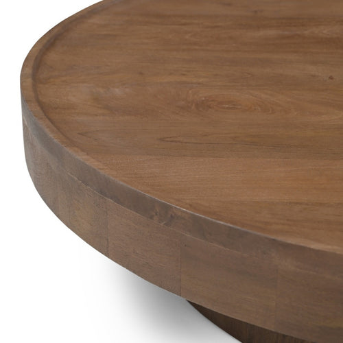 DÉJA Living Salontafel Gabriel - Rond Donkerbruin Hout - 90x90x30cm