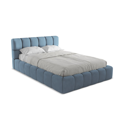 LaMiaSofa Bed met opbergruimte Roma - chenille stof - jeans - 160x228x82