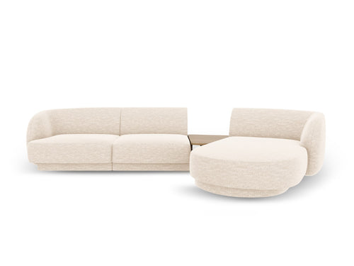 Micadoni Rechte modulaire bank Miley 3-zits, chenille, lichtbeige - 178x303x70cm