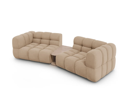 Cosmopolitan Design Modulaire bank Sky 2-zits, flueel, zand - 148x280x70cm