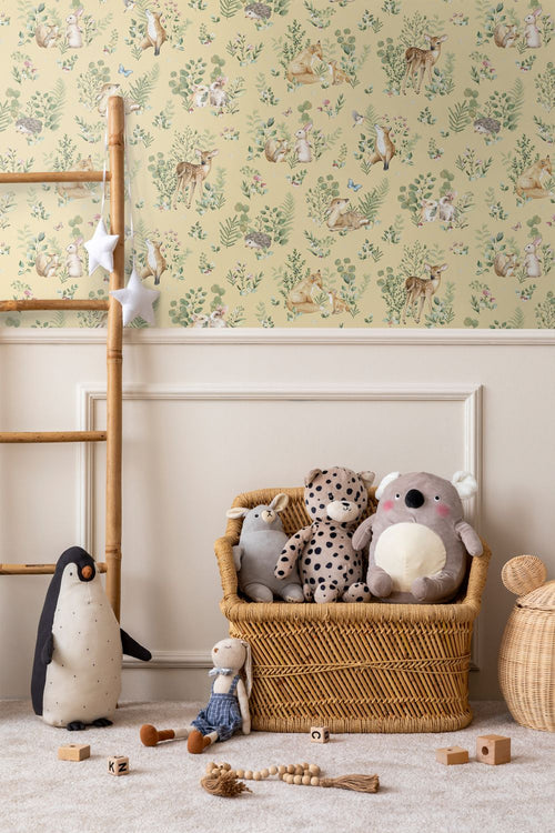 Sanders & Sanders behang bosdieren geel en groen -  - 641104