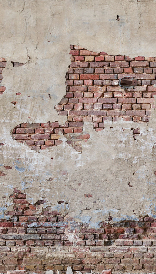 Livingwalls fotobehang steen beige, rood, bruin en crème - 159 x 280 cm - AS-392561
