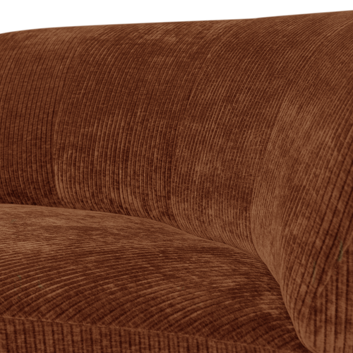 WOOOD hoekelement rond Mojo Base - Ribstof - Roestbruin - 74x110x110
