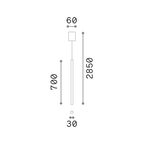 Ideal Lux LOOK Slanke hanglamp van 70 cm, messing, 1x LED 1000lm 3000K