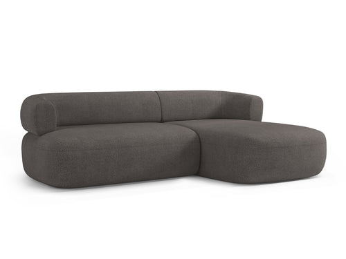 Micadoni rechter hoekbank Jenny 5-zits, boucle grijs - 145x225x73cm