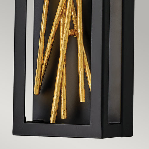 Elstead Hinkley Styx Geïntegreerde LED Wandlamp Zwart & Verguld Goud, 3000K