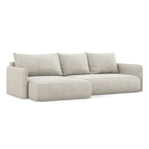LaMiaSofa hoekbank links Palermo - chenille stof - zilver - 240x148x86
