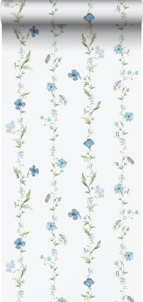 Sanders & Sanders behang bloemen blauw en wit - 53 cm x 10 m - 640171 - vtwonen shop