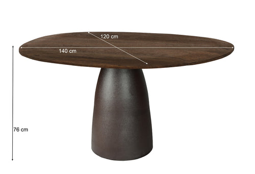 Brix eetkamertafel Marron - bruin - 140x120x76