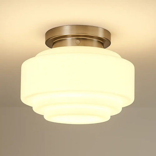 Highlight plafondlamp Deco - 1 lichts - 24  x 19.5   cm - mat chroom wit