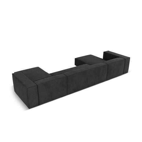Cosmopolitan Design - Panoramische bank Turin 6-zits, structurele stof donkergrijs - 173x375x68cm