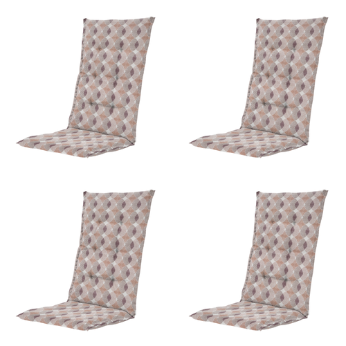 Madison tuinstoelkussen hoge rug Rae - bruin - 123x50x5cm - set van 4