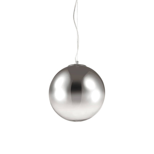 Ideal Lux Mapa - 1 Light Globe Ceiling Hanglamp met Chrome Shade