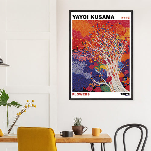 Artfulprints Poster met Lijst Yayoi Kusama - Artistic tree   - 70x100 cm - Meerkleurig