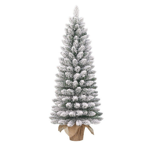 Black Box Trees Gerlos Smalle Kunstkerstboom in Jute - H75 x Ø36 cm - Groen Frosted