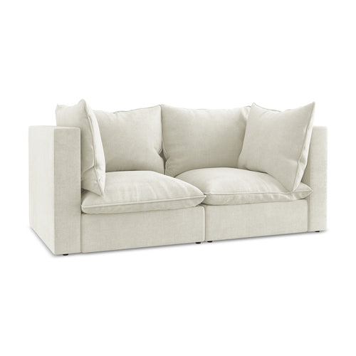 LaMiaSofa Tweezits modulaire bank Ravenna - textuurstof - beige - 180x90x77