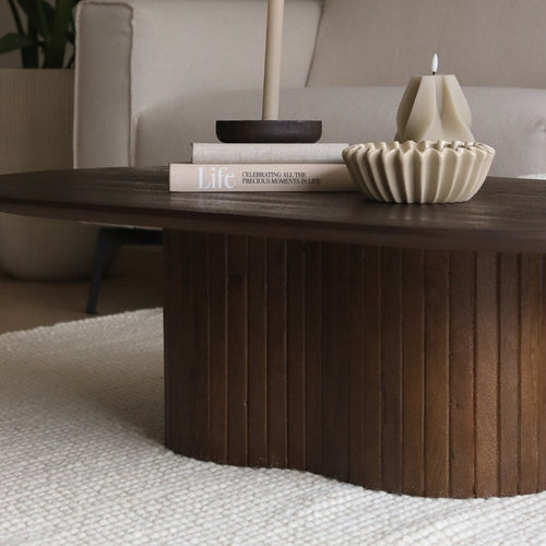 Giga Meubel Salontafel Ava - Ovaal - Mangohout - 120cm